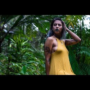 Mustard Color Midi Dress