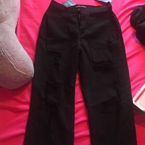 Fashion Nova Plus Size Black blanched Jeans