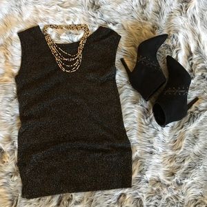 Black and gold sleeveless top