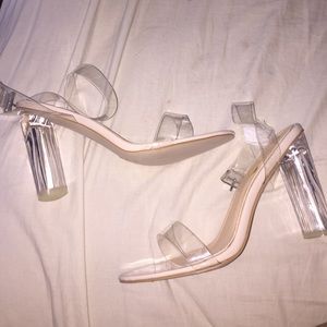yeezy inspired clear heels