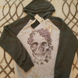 NWT Cotton On Flower Skull Sweatshirt