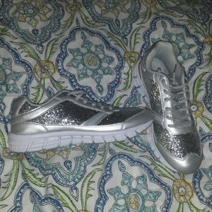 Crazy train glitter tennis shoes