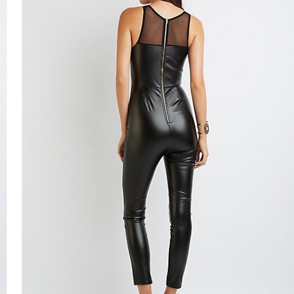 ❗️restocked Medium ❗️Black faux leather jumpsuit - Picture 3 of 3