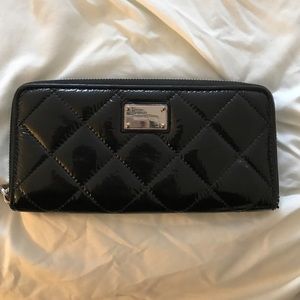 Black patent leather Michael Kors wallet