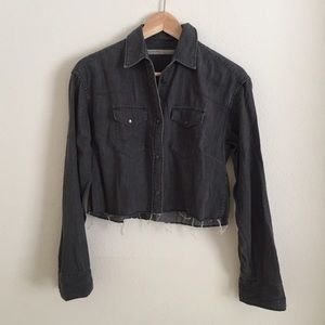 Amazing condition AllSaints denim cropped shirt