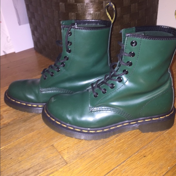 Green Dr. Martens 1460 8 eye boot