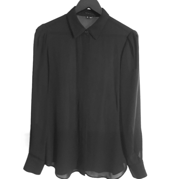Theory - 100% Silk Semi-Sheer Blouse