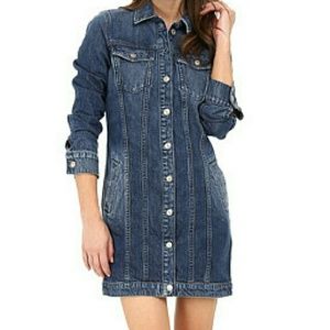 7 For All Mankind Trucker Denim Duster Dress