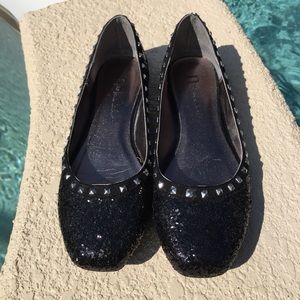 Nicole Miller sequin studded flats
