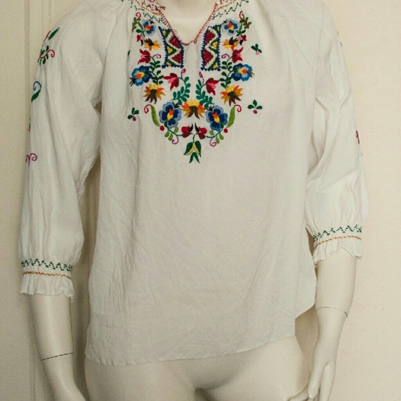 Vintage 1970's hand embroidered blouse
