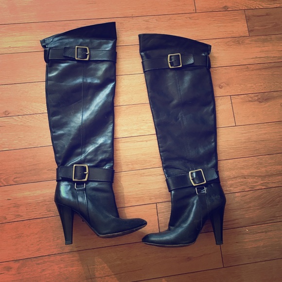 Black leather Coach Boots
