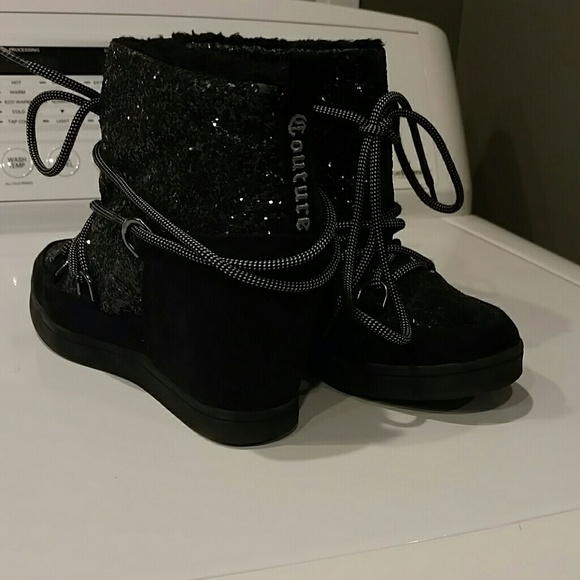 Juicy Couture!! Sparkle wedge booties. - Picture 3 of 3