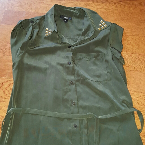 Green and Gold studded Tie Dress - Picture 3 of 3