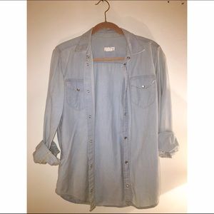 Chambray boyfriend button up