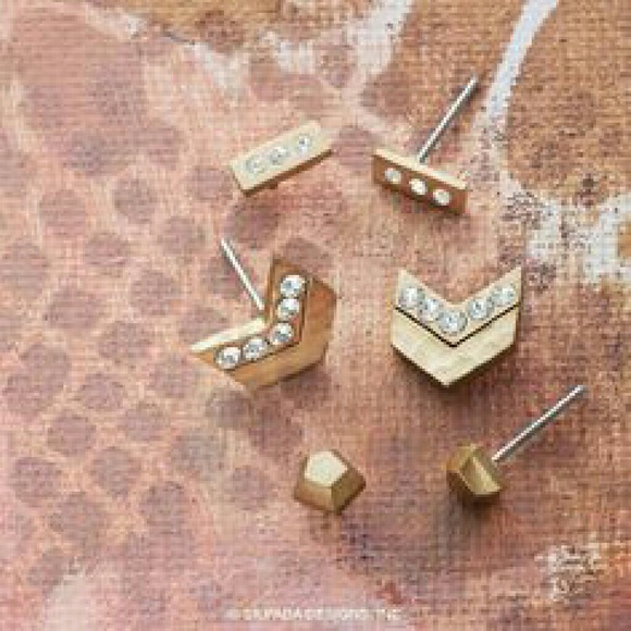 Silpada Brass 3 earrings set