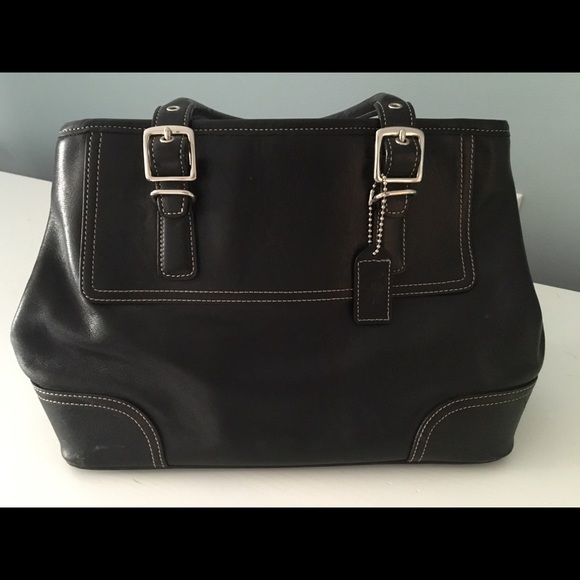 Black coach leather satchel. Gorgeous.