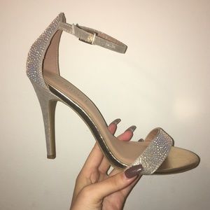 Glam diamond Rhinestone champagne gold heels