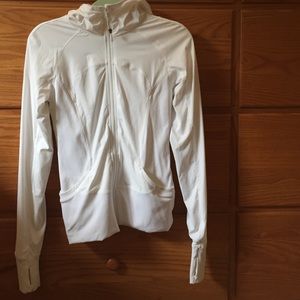Lululemon: White running jacket with hood. Size 6