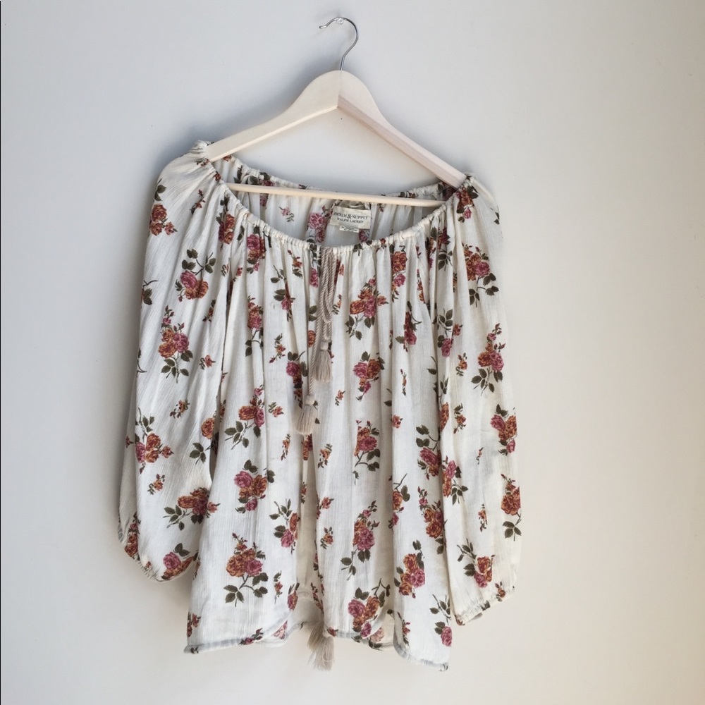 Denim& supply flower top