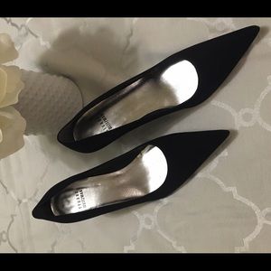 Stuart Weitzman Black Fabric Medium Heels