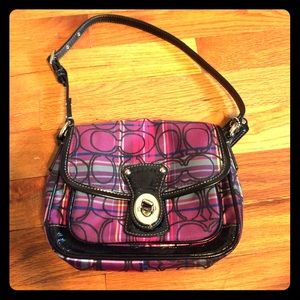 Small Tartan Plaid pink purple coach purse