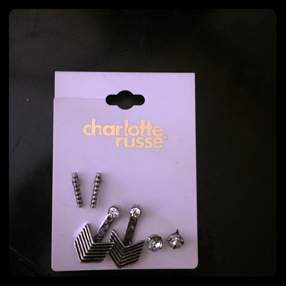 Silver earrings 3 pairs