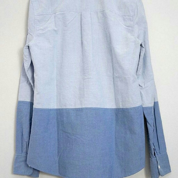 J.CREW Blue Colorblock Oxford - Picture 3 of 4