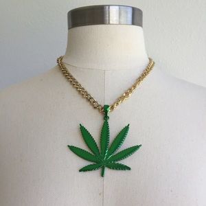 Marijuana leaf necklace