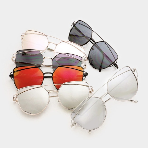 NWT ❤️ ROSE GOLD CAT EYE SUNGLASSES - Picture 2 of 2