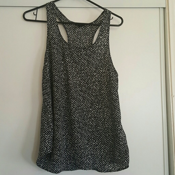 Black and white racer back shirt