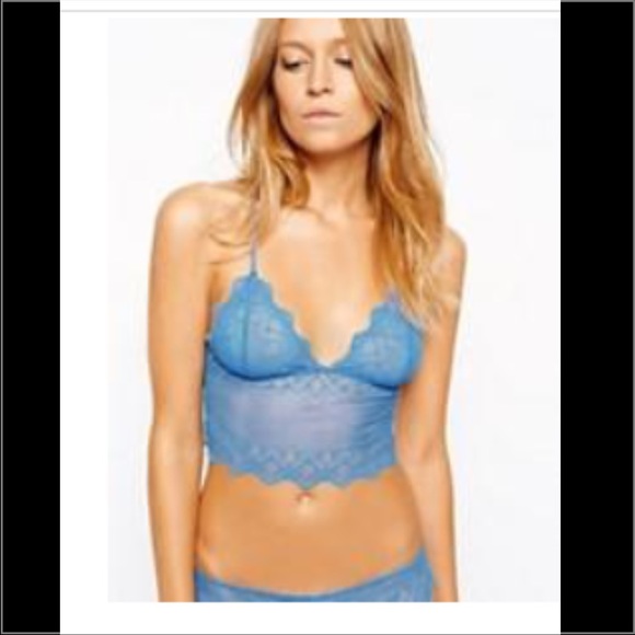 ASOS STRETCH BOHO LACE LONGLINE BRALETTE M - Picture 1 of 7