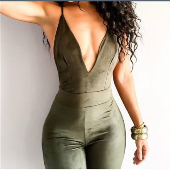 Suede criss cross backless sexy women's jumpsuit