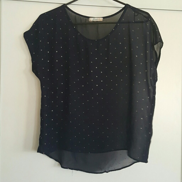 Sheer dark navy blue shirt