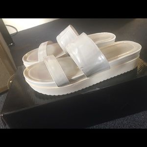 white platform sandals