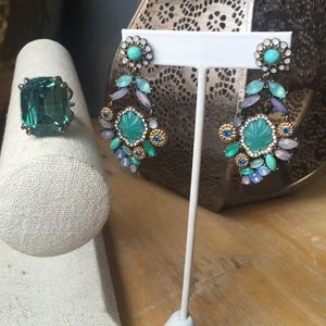 Chloe+Isabel statement earrings and cocktail ring
