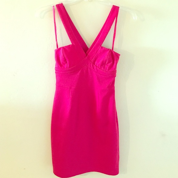 Mini pink halter dress