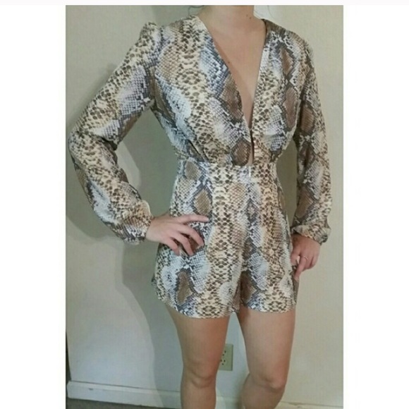 Snakeskin print romper