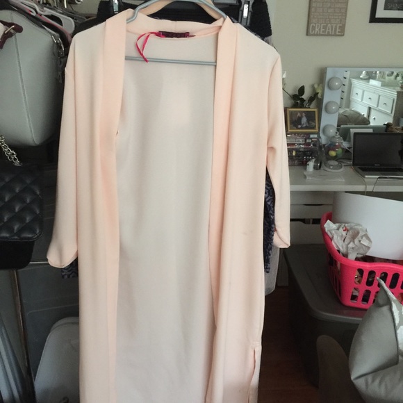 Blush pink duster cardigan