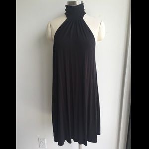 Sleeveless Mock Neck Trapeze Dress