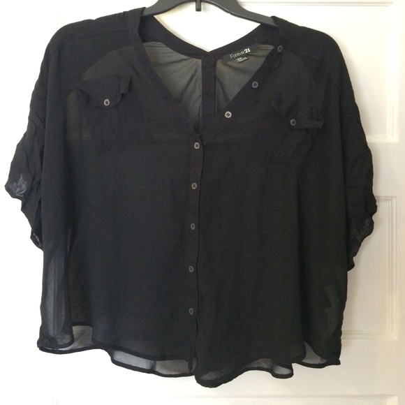 Forever 21 Sheer Black Blouse