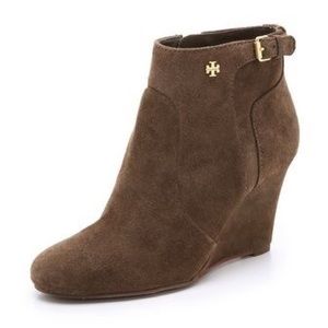 Tory Burch Milan wedge suede booties
