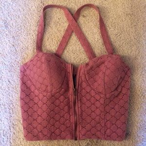 Light burgundy crop top
