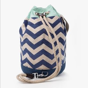 TOMs Reef Chevron Canvas Bucket Bag