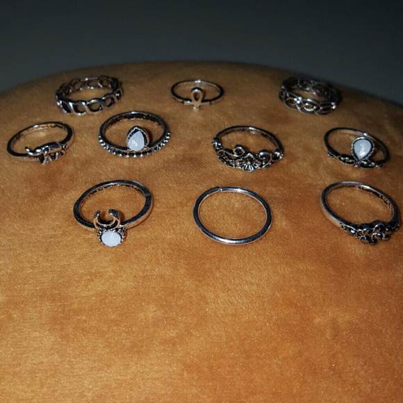 🍀10 pcs women punk vintage knuckle rings trival🔥 - Picture 3 of 5