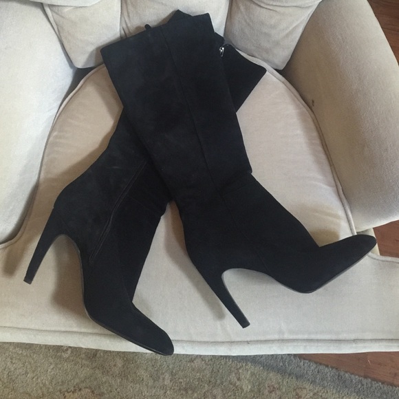 Suede tall boots Via Spiga black wide calf