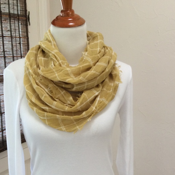 Mustard Check Infinity Scarf