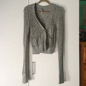 Free People grey knit cardigan