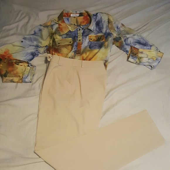 Cream Emanuel Ungaro pants