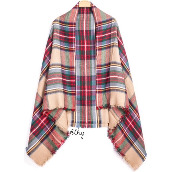 PLAID BLANKET SCARF/WRAP - Picture 2 of 4