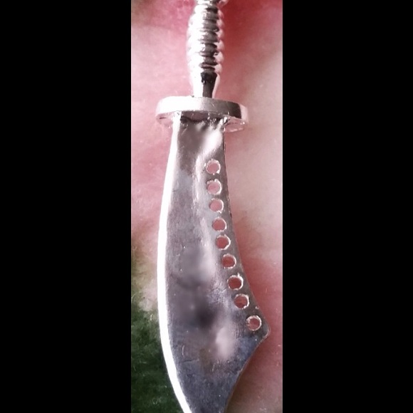 Chinese Warrior Long Sword Solid  Silver Pendant